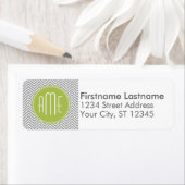 グレーとライムシボカスタムロンとモノグラム ラベル (インサイチュ)