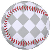 グレーとラベンダーのダイヤモンドパターン ソフトボール (正面左)