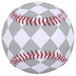 グレーとラベンダーのダイヤモンドパターン ソフトボール