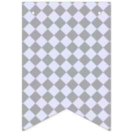 グレーとラベンダーのダイヤモンドパターン バンティングフラッグ