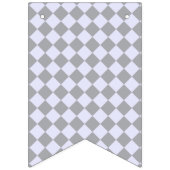 グレーとラベンダーのダイヤモンドパターン バンティングフラッグ (第3の旗)