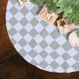 グレーとラベンダーのダイヤモンドパターン ブラッシュドポリエステルツリースカート