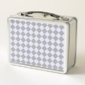 グレーとラベンダーのダイヤモンドパターン メタルランチボックス (裏面)