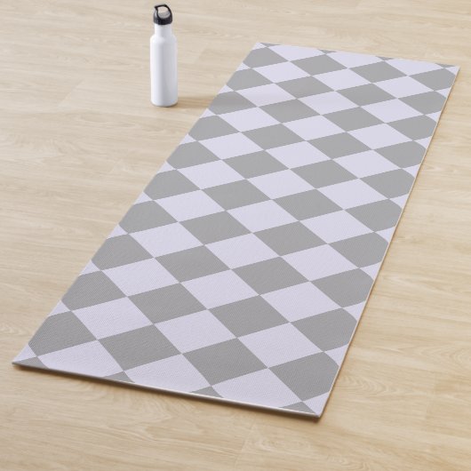 グレーとラベンダーのダイヤモンドパターン ヨガマット (インサイチュ)