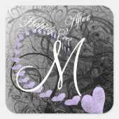 グレーとラベンダーの封印の後結婚ずっと幸せに スクエアシール (正面)