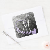 グレーとラベンダーの封印の後結婚ずっと幸せに スクエアシール (封筒)