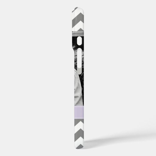 グレーとラベンダーのZigzagsの写真パーソナライズされた Case-Mate iPhoneケース (裏面 / 左)