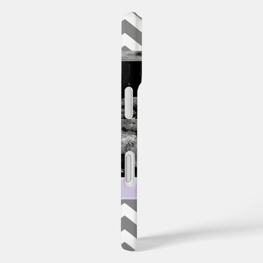 グレーとラベンダーのZigzagsの写真パーソナライズされた Case-Mate iPhoneケース (裏面 / 右)