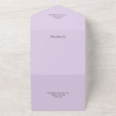 グレーとラベンダーバラ オールインワン招待状 (外側)