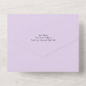 グレーとラベンダーバラ オールインワン招待状 (裏面)