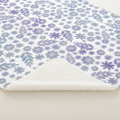 グレーとラベンダーフローラルパターン シェルパブランケット (3/4)