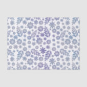 グレーとラベンダーフローラルパターン 薄葉紙 (正面)