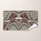 グレーとレッドの抽象芸術アート バスタオルセット (ハンドタオル)