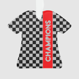 グレーとレッドスポーツをテーマにした オーナメント