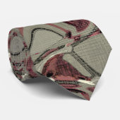 グレーとレッド抽象芸術アート ネクタイ (ロール)