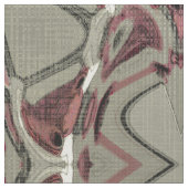 グレーとレッド抽象芸術アート ファブリック (クローズアップ)