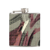 グレーとレッド抽象芸術アート フラスク (正面)