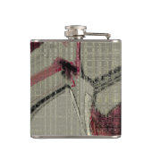 グレーとレッド抽象芸術アート フラスク (裏面)