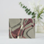 グレーとレッド抽象芸術アート ポストカード (スタンド正面)