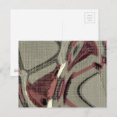 グレーとレッド抽象芸術アート ポストカード (正面/裏面)