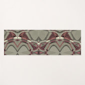 グレーとレッド抽象芸術アート ヨガマット (正面(横))