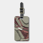 グレーとレッド抽象芸術アート ラゲッジタグ (正面縦)