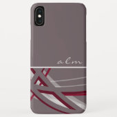 グレーとワインリ芸術的ボンデザインとモノグラム Case-Mate iPhoneケース (裏面)