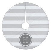 グレーと木炭の名門私立校風のモノグラストライプム フリース ツリースカート (正面)