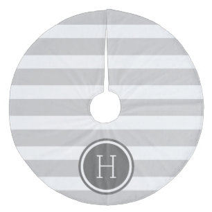 グレーと木炭の名門私立校風のモノグラストライプム フリース ツリースカート