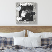 グレーと白が私のカップルのフォトウォールアートと結婚 キャンバスプリント (インサイチュ (寝室))