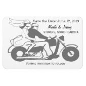 グレーと白のオートバイは日付を保存 マグネット (横)