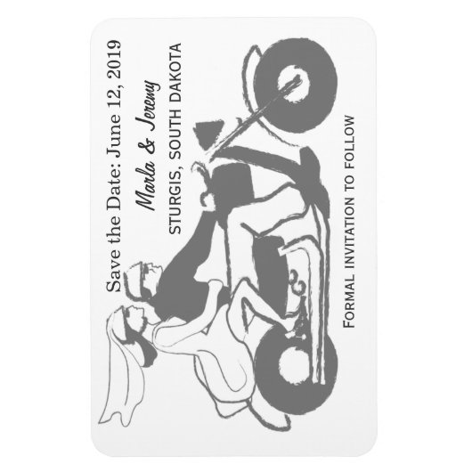 グレーと白のオートバイは日付を保存 マグネット (縦)