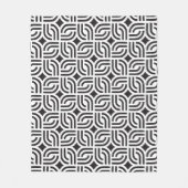 グレーと白のオーナメントパターンアンティークデザイン フリースブランケット (正面)