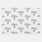 グレーと白のクリスマスラッピング紙 ラッピングペーパーシート (正面3)