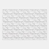 グレーと白のクリスマスラッピング紙 ラッピングペーパーシート (正面2)