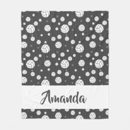 グレーと白のシボロンバレーボールのパターン フリースブランケット