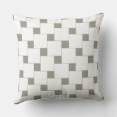 グレーと白のジオメトリタイルの繰り返しパターン クッション (裏面)