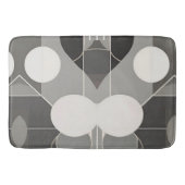 グレーと白のジオメトリデザイン(円の線あり) バスマット (正面)