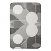 グレーと白のジオメトリデザイン(円の線あり) バスマット (正面縦)