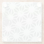 グレーと白のジオメトリパターン ガラスコースター (裏面)