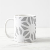 グレーと白のジオメトリパターン コーヒーマグカップ (左)