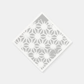 グレーと白のジオメトリパターン スタンダードカクテルナプキン (角)