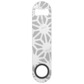 グレーと白のジオメトリパターン スピード栓抜き (正面)