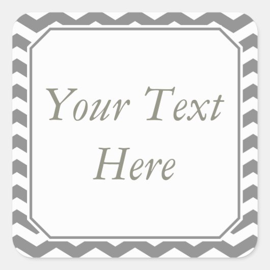 グレーと白のステッカーまたはラベルとカスタム文字 スクエアシール (正面)