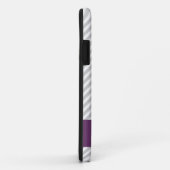 グレーと白のストライプとモノグラムiPhone 5ケース Case-Mate iPhoneケース (裏面/右)