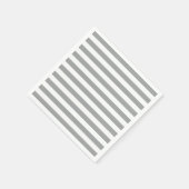 グレーと白のストライプ スタンダードカクテルナプキン (角)
