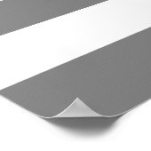 グレーと白のストライプ ポスター (角)