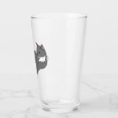 グレーと白のタキシード猫のラッピング紙 タンブラーグラス (左)