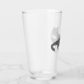 グレーと白のタキシード猫のラッピング紙 タンブラーグラス (右)