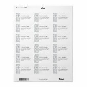 グレーと白のダマスクエレガントパターン ラベル (フルシート)